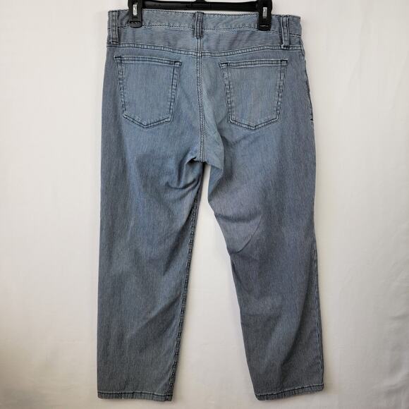 Eddie Bauer Women's Striped Distressed Denim Cropped Pants Size 8 - Picture 2 of 15